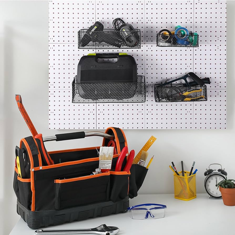 Amazon.com: Norme 4 Pack Pegboard Baskets Set 4 Size Metal